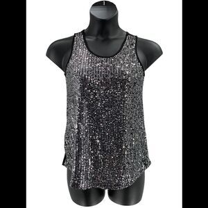 Urban Diction Women's Sequin Tank Black - Regular